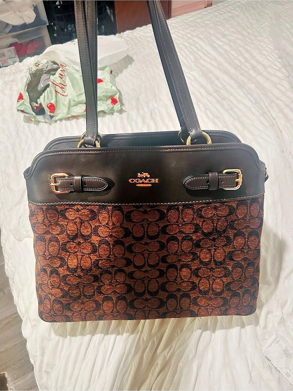 Coach Brown & Black Tote Bag